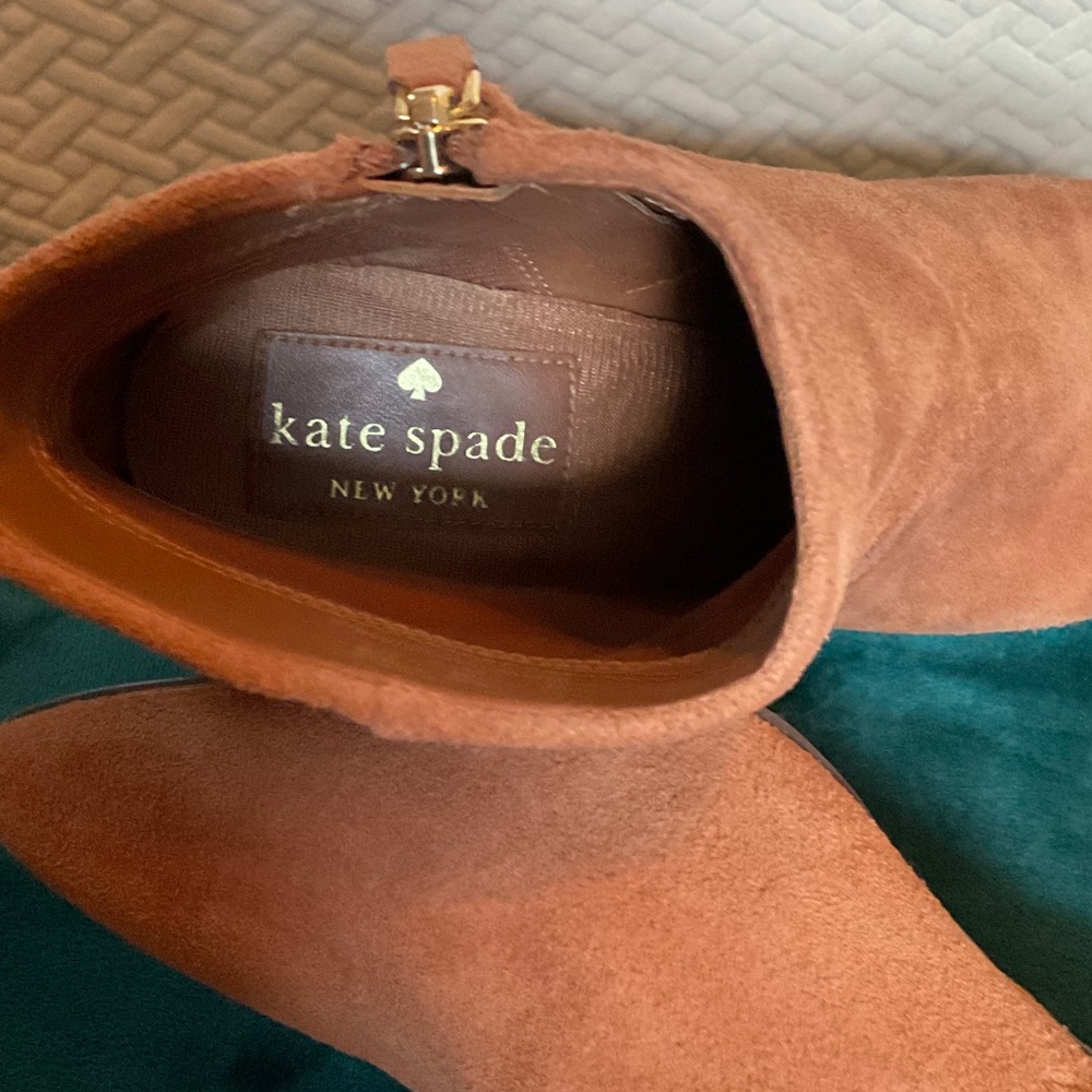 kate spade Burnt Orange Suede Ankle Booties